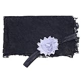 (フィーショー)FEESHOW ベビーラップブランケット モダンバーラップ おくるみ ガーゼ 柔らかい レース ヘッドドレス付き 写真撮影 写真小道具 寝相アート 出産祝い 百日祝い ベビーギフト (