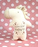 LOVE BABYうまシリーズ☆ガラガラ（完成品）全長約20cmオーガニックコットン＆刺繍入【午年　出産祝】