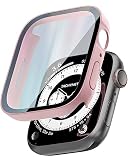 TEIQ アップルウォッチ カバー ケース 40mm 硬度10H 日本製旭硝子 生活-防水 【シリーズ SE3 SE2 SE 6 5 4 対応】 40ミリ (ピンク)