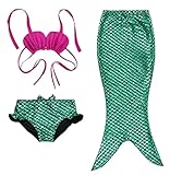 (ビグッド)Bigood 子供水着キッズ 女の子 人魚ガールズ コスチューム 人魚姫変装 ビキニ セパレート スイムウェア 3点セット 写真服 撮影服 プール女児水泳（タイプA*100）