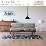 【takano_mokkou 高野木工 CEBU SOFA セブソファ 2.5人掛け ウォールナット 標準生地 】 ソファー 木製フレーム 肘付き 無垢 2人掛け 大川家具 (アイボリー)