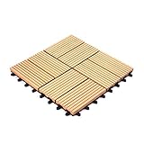 ウッドパネル ウッドタイル ウッドデッキ 人工木【タイプA】【ナチュラル】樹脂 ベランダタイル ジョイントパネル 木製タイル (端数1枚)