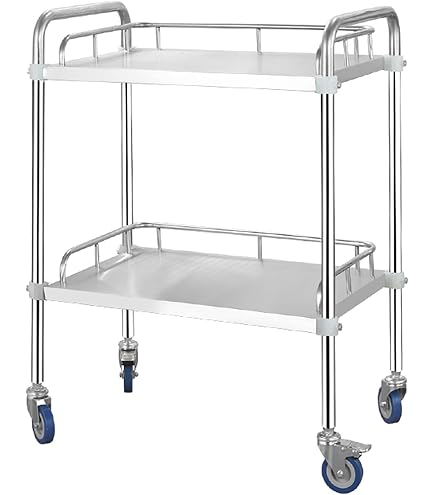 Amazon.co.jp: 医療用ステンレスワゴン 50x40x86cm 2 段 移動式カート