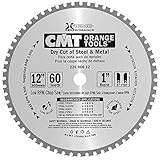 CMT 226.060.12 Industrial Dry Cut Steel Saw Blade, 12-Inch x 60 Teeth 8° FWF Grind with 1-Inch Bore 