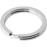 ステンレス ニッケルメッキ 平キーリング 100個入 外徑35/33/32/30/28/25/20/15mm 二重リング キーリング 手芸材料 Diy キーホルダーパーツ 雑貨 シルバー (外徑28mm)