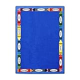 Joy Carpets Kid Essentials Language & Literacy Bilingual Colors Rug Multicolored 5'4 x 7'8 [並行輸入品]