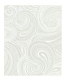 York Wallcoverings AP7473SMP Silhouettes Swirling Paisley Wallpaper Memo Sample, 8-Inch x 10-Inch [並