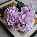 Engdo（TM）Engdo人工花5頭の大きなアジサイマヨルカシルクフラワービビッドフェイクリーフ結婚式ホームパーティーの装飾D25秋