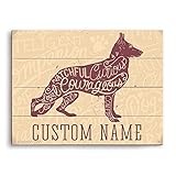 Watchful Courageous Friend German Shepherd Dogグラフィックブラウンカスタマイズ可能な壁アートプリント 9x12 CUSTDOG135WD9x12