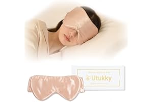 Utukky アイマスク 睡眠用 シルクアイマスク 遮光性率99.99％ 快眠グッズ 長さ調整できるタイプ 100%天然シルク製 圧迫感なし 目隠し 通気性が良い アイピロー 超軽量持ち易い 男女兼用 おしゃれアイマスク