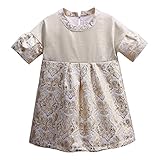 Pettigirl女の子ドレス パーティー 半袖 クラシック花柄 ガールズワンピース 110cm [並行輸入品]