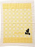 西川リビング ブラックベア ベビー用タオルケット（表ガーゼ） 約80×110cm 日本製 (イエロー)