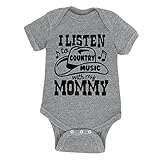 Air波I Listen to Country Music with My Mommy Musical Notes Westernキュートベビーボディスーツ US サイズ: 6 Months カラー: