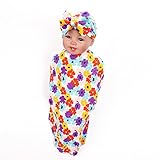 HOLLYHORSE新生児赤ちゃんおくるみブランケットHat with受信ブランケットセット カラー: パープル