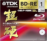 TDK データ用ブルーレイディスク 超硬シリーズ BD-RE DL 50GB 1-2倍速 ホワイトワイドプリンタブル 1枚 10mmケース BED50HCPWA1A