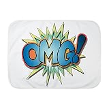 Truly TeagueベビーブランケットホワイトテキストAbbreviation Omg 。
