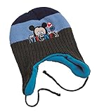 ミッキーマウスMickey Mouseオフィシャル冬用フリース耳フラップニット帽ビーニー（0～2歳）、ピンク  - ディズニーオフィシャルグッズ