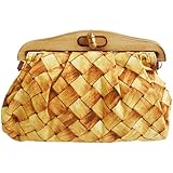 KILLYEDNA(キリーエドナ)木製口金クラッチバッグ・革紐ストラップ付(バスケット)