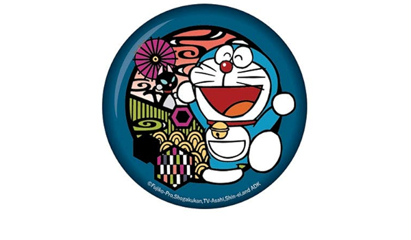 Amazon ドラえもん 切り絵シリーズ 和紙缶バッジ ドラえもんa 笑顔 アニメ 萌えグッズ 通販