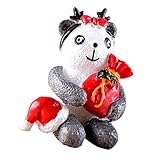 Flameer クリスマス　装飾　置物　ミニ　風景樹脂　盆栽　装飾品　歳暮ギフト　かわいい　全1８種 - パンダ