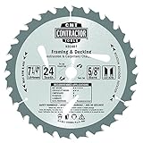 CMT K02407 ITK Contractor Framing/Decking Saw Blade, 7-1/4 x 24 Teeth, 10° ATB with 5/8-Inch<> bore 