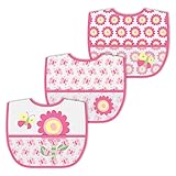 グリーンスプラウツ green sprouts お食事エプロン スタイ よだれかけ ビブ 防水 ポケット付 保育園 3枚セット 9-18ヶ月 チョウチョピンク