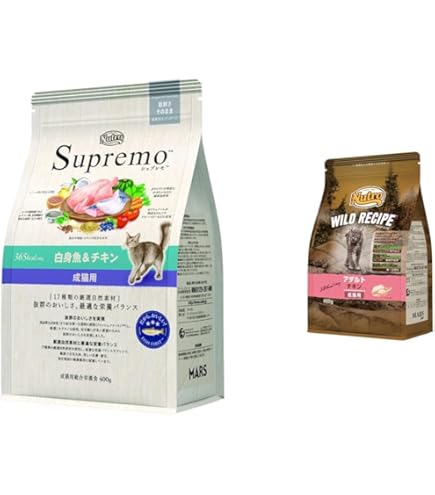 Amazon | お肉・お魚 2袋食べ比べシュプレモ 成猫用チキン＆サーモン