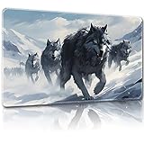 Malqiqi プレイマット MTG用 無料収納バッグ付き ゲームマット 24 x 14インチ カード用TCG ボードゲームマット マウスパッド デスクマット (レギュラー、マジックマット4)