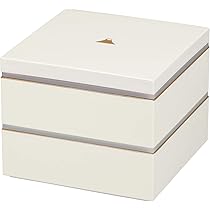 Amazon｜宮本産業 重箱 ホワイト 1600ml 二段重 富士山 シール
