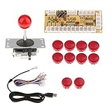 Baoblade Baoblaze 全5色　アーケードゲーム用　ゼロ遅延　USBエンコーダボード　PCコントローラ　ジョイスティック　DIYキット - 赤