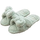 [Modest Joy] 洗える リボン スリッパ ルームシューズ レディース モコモコ タオル地 清潔 おしゃれ かわいい 持ち運び 刺繍 レディース