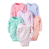 カーターズ ボディースーツ セット 9M 女の子 マルチカラー 6枚 ベビー 長袖 ロンパース [並行輸入品]
