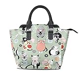 AyuStyle (アユスタイル) 3way bag ショルダーバッグ ハンドバッグ トートバッグ レディース バック　カバン　PUレザー 通勤 通学 女性用 肩掛け 手提げ 斜めがけ ネコ