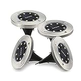 OGink 8LED ソーラーライト ４個セット 光センサー 夜間自動点灯ライト 埋め込み式防水ライト 防犯ライト ガーデン、庭、芝生、公園に適うアウトドア用ライト
