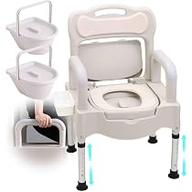 Amazon.co.jp: ポータブルトイレ【バケツ2個付き】高さ調整 42～55㎝ 6
