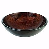 Kingston Brass EVSPFB5 Genoa Glass Vessel Sink 16-1/2-Inch Amber Bronze [並行輸入品]