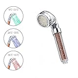 onerbuy温度制御ハンドヘルドシャワーヘッド3色変更高圧力Ionic Filtrationヘッドfor Dry Skinヘア