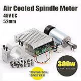 Konmison 1Set DIY Mini CNC 300w DC Spindle Motor + 52MM Clamp + 110V Power Converter + 13 PCS ER11 C