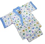 子供用甚平 二重ガーゼ生地 100ｃｍ 水玉 ヨーヨー