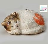 【信楽焼 置物】お眠りミケ猫（小）