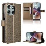 For motorola moto g66j 5G/g66y 5G ケース 手帳型【BAOLINTX】高級PUレザー 耐衝撃 軽量 薄型 カード収納 横置き機能 対応 指紋防止 カバー 全面保護 保護カバー(ブラウン)
