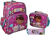 Disney Doc McStuffins 16" School Backpack & Lunch Box W/ Bonus 6PK Pencils [並行輸入品]
