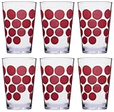 Zak Designs Dot Dotジュースタンブラー、7-ounce、6のセット レッド 1278-0650-ISET