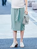 Angeliebe エンジェリーベ マタニティ ベルト付き ポンチ ミモレ タイト スカート 妊婦服 産前 産後 M ～ L グレイッシュブルー 22034 22034102