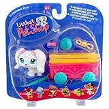 Littlest Pet Shop Pets On The Go Figure White Puppy Dog with Cute Wagon [並行輸入品]