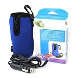 ブルーポータブル車のミルクの水ボトルウォーマーヒータポーチ