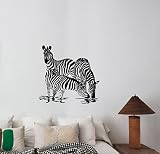 Zebra Family壁アートデカールビニールステッカー野生動物アフリカの馬デコレーション、ホーム子供寮の部屋寝室Wildlife装飾zb5