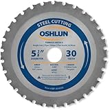 Oshlun SBF-054030 5-3/8-Inch 30 Tooth MTCG Saw Blade with 20mm Arbor (5/8-Inch and 10mm Bushings) fo