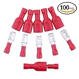 Hilitchi 100pcs 22-16 Gauge Fully Insulated Male Female Spade Quick Splice Wire Terminals Wire Crimp