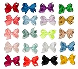 Aieasyda 7.5cm 子供ヘアアクセサリー、リボンクリップ全20色(20PC 7.5cm-A)